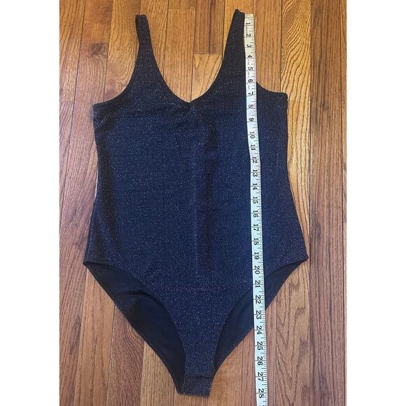 Wild Fable Metallic Black shimmer body suit size Medium - Picture 5 of 10